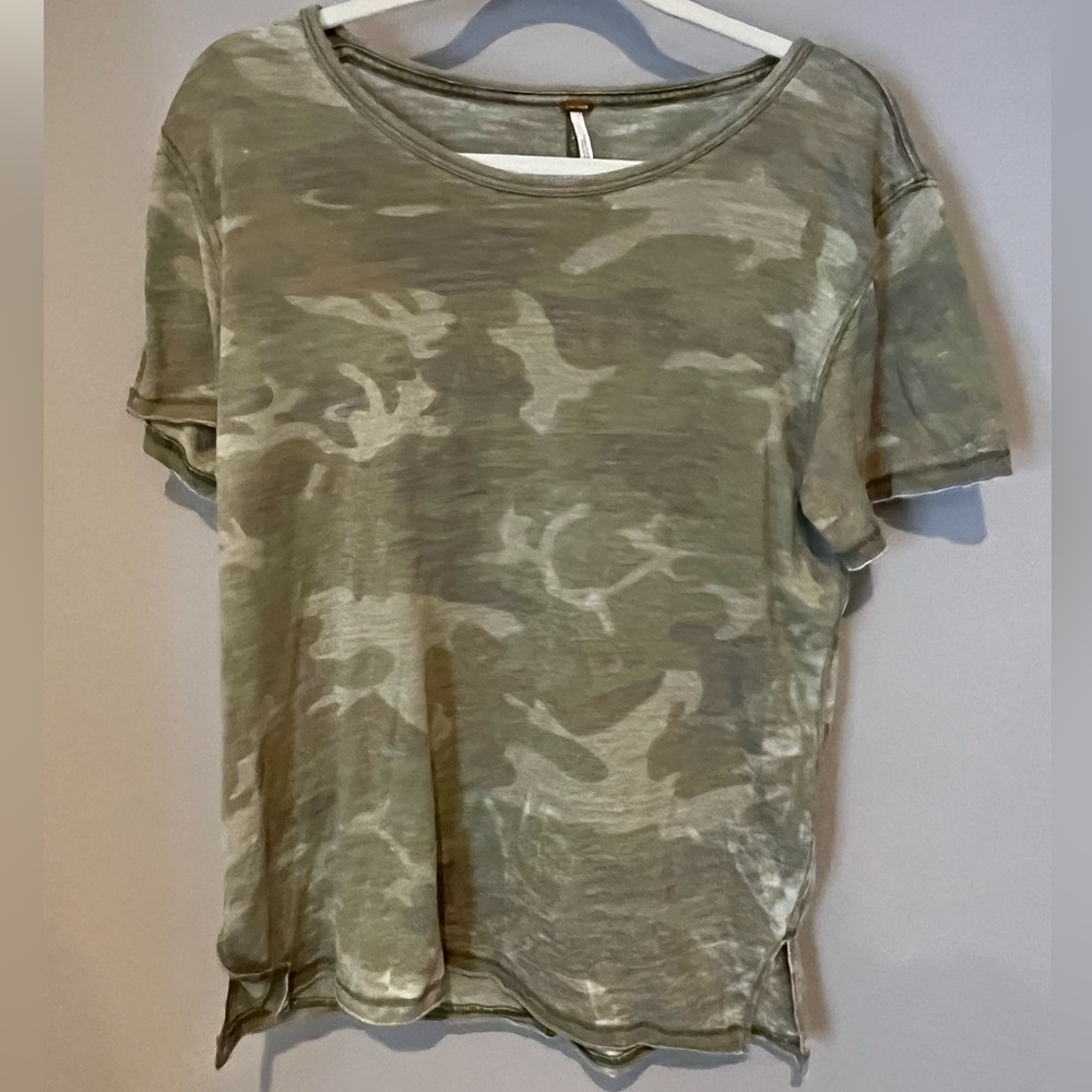 Free people camo t shirt